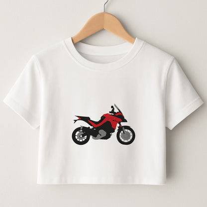 Red Motorbike - Motorbike Crop Top