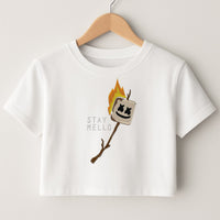 Stay Mello White Helmet DJw - White Helmet DJ Crop Top