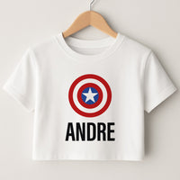 Captain America - Personalised Superhero Comic Crop Top