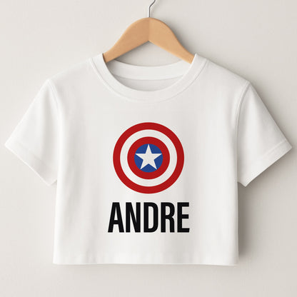 Captain America - Personalised Superhero Comic Crop Top