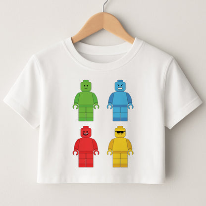 Bricks Figures Rainbow Crop Top