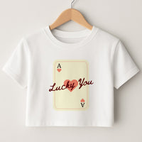 Lucky You Card Crop Top
