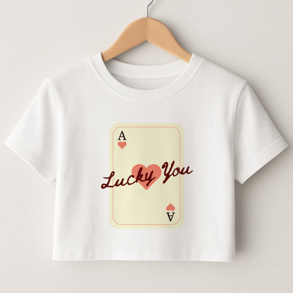 Lucky You Card Crop Top
