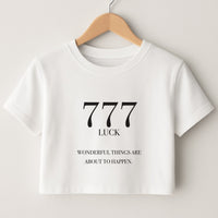 777 - Angel Numbers Crop Top