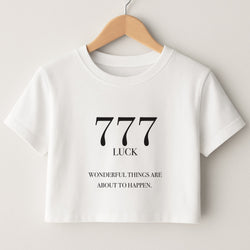 777 - Angel Numbers Crop Top