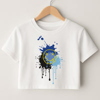 Blue Graffiti - Skate Aesthetic  Crop Top