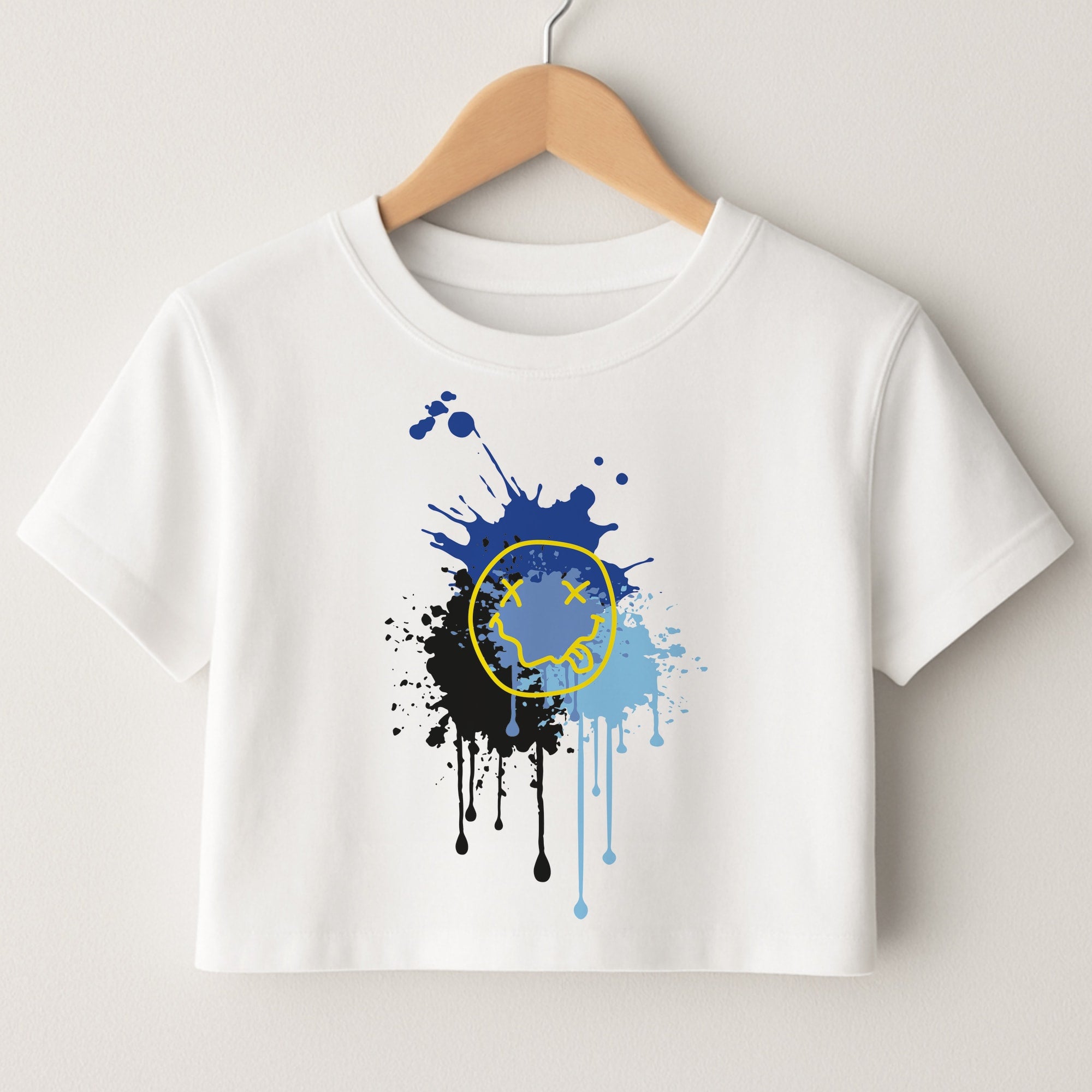 Blue Graffiti - Skate Aesthetic  Crop Top