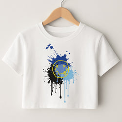Blue Graffiti - Skate Aesthetic  Crop Top