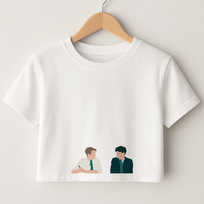 Blue And Yellow - Heart TV Crop Top