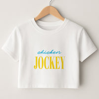 Chicken Jockey Blue Crop Top