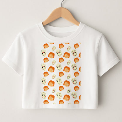 Chucky And Jason Pattern - Halloween Crop Top