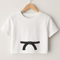 Black Belt Crop Top