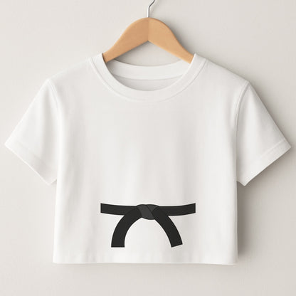 Black Belt Crop Top
