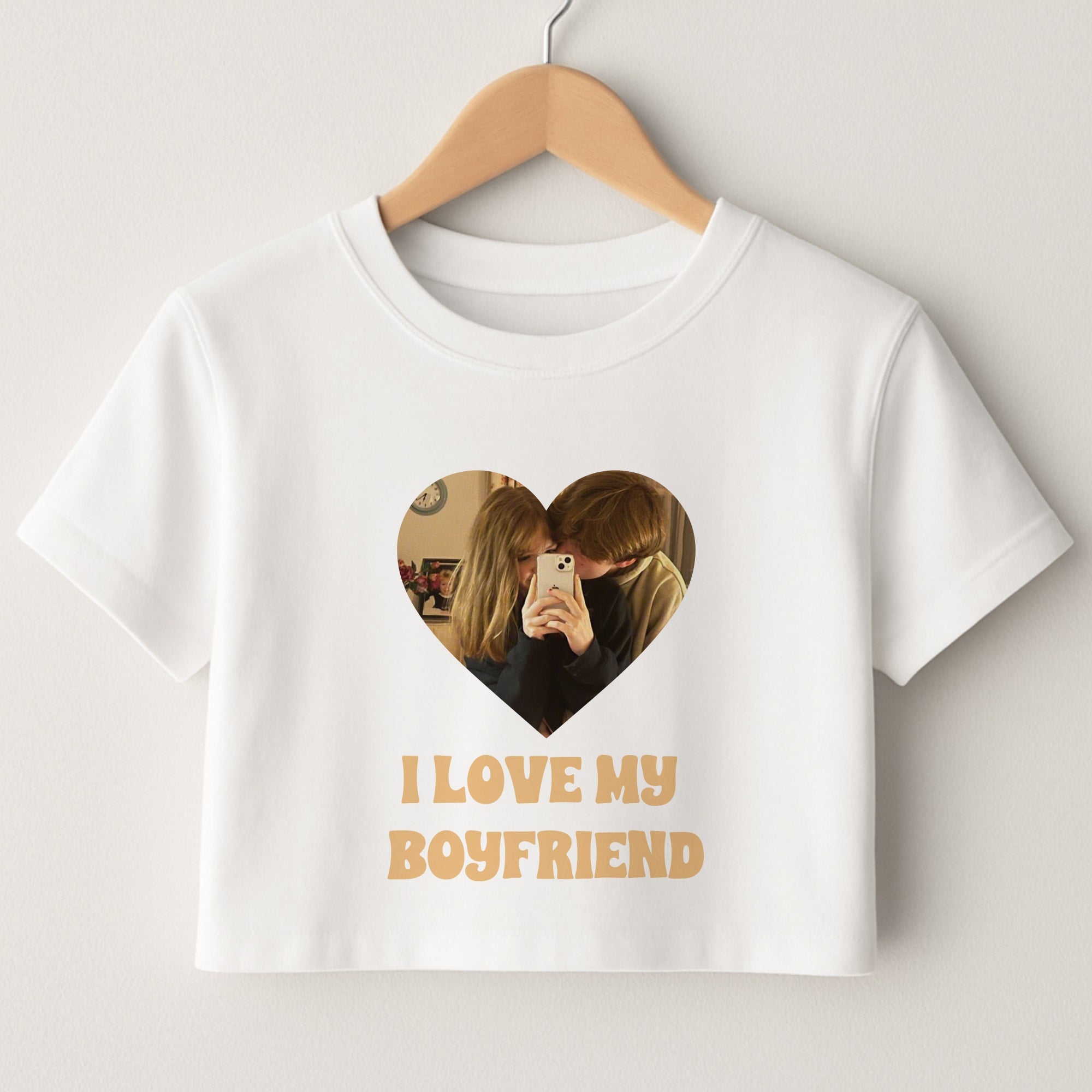 I Love My Boyfriend - Personalised Couples Crop Top
