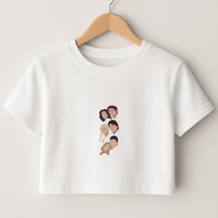 Cast Faces Crop Top