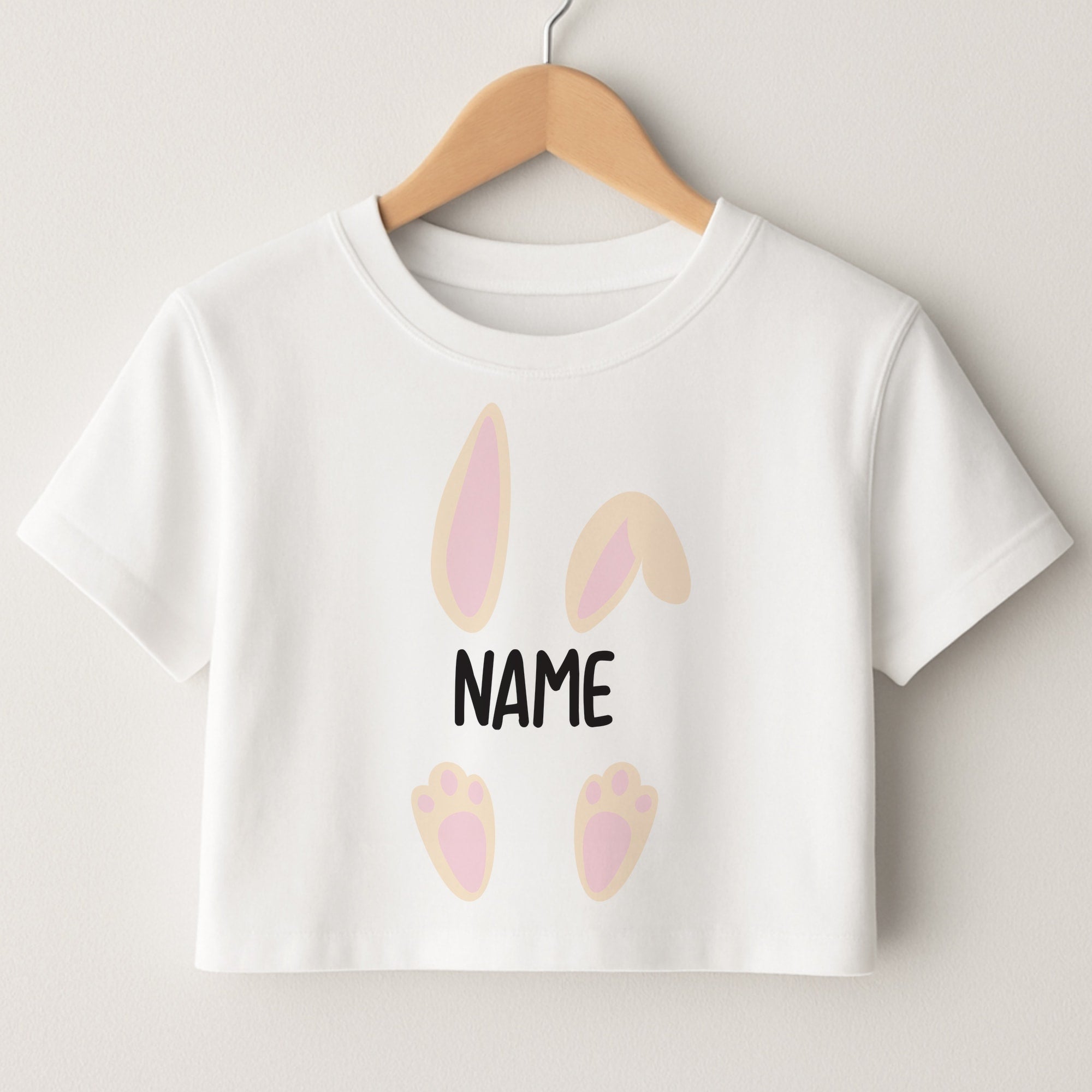 White Bunny Personalised Crop Top