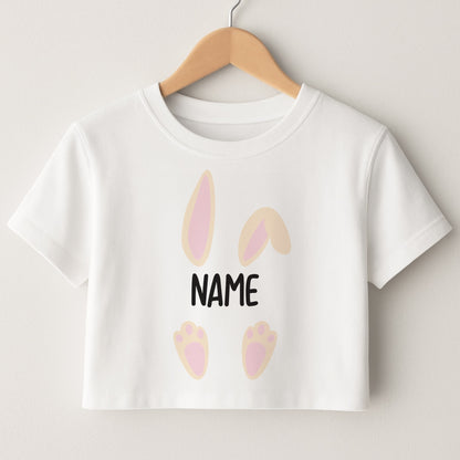 White Bunny Personalised Crop Top
