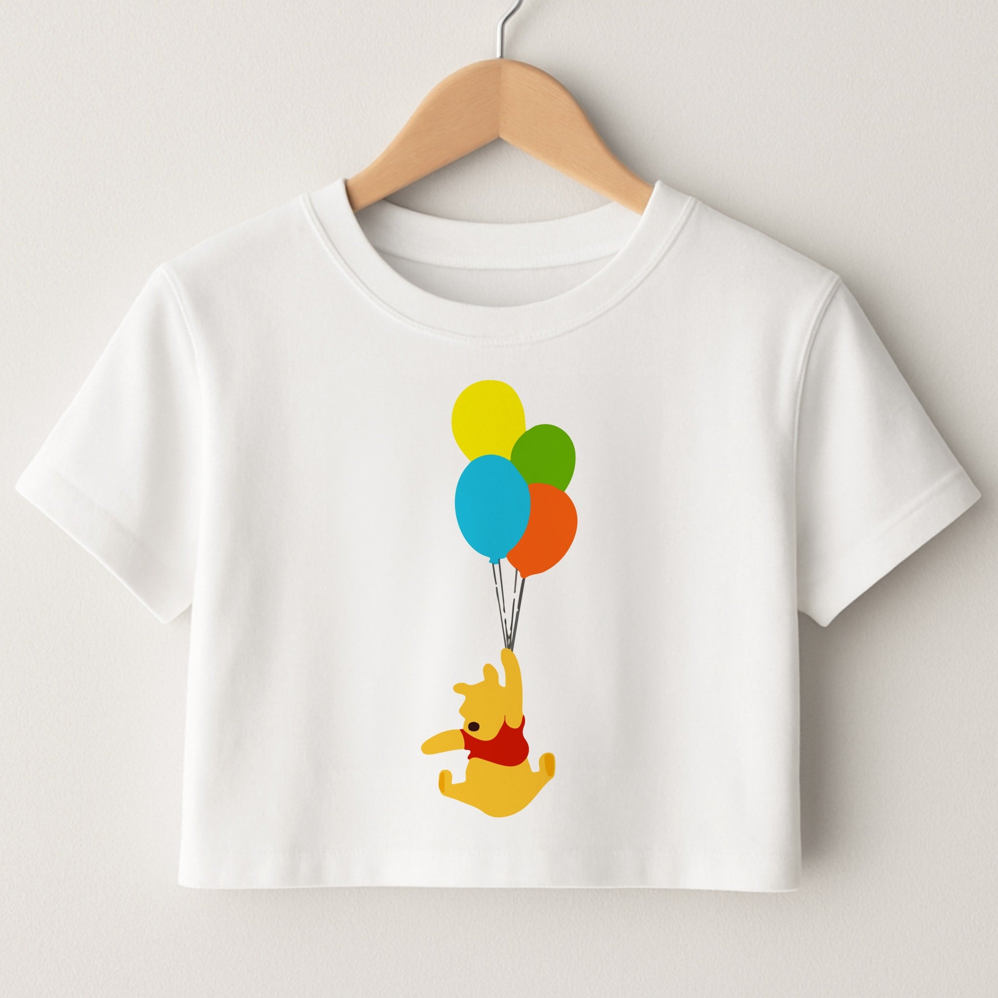 Pooh On Balloons Crop Top