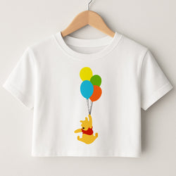 Pooh On Balloons Crop Top
