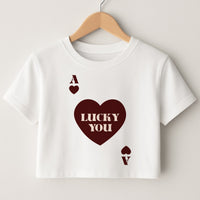 Ace Of Hearts Lucky You Crop Top