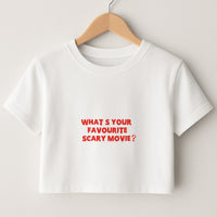 What's Your Favourite Scary Movie - Halloween Crop Top