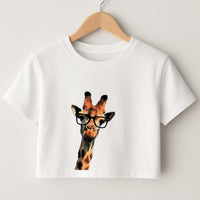 Hipster Giraffe Tumblr Crop Top
