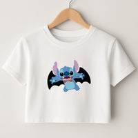 Vampire Alien Blue Halloween Crop Top
