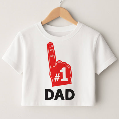 #1 Dad Foam Finger Crop Top