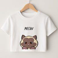 Meow Green - Cats Crop Top