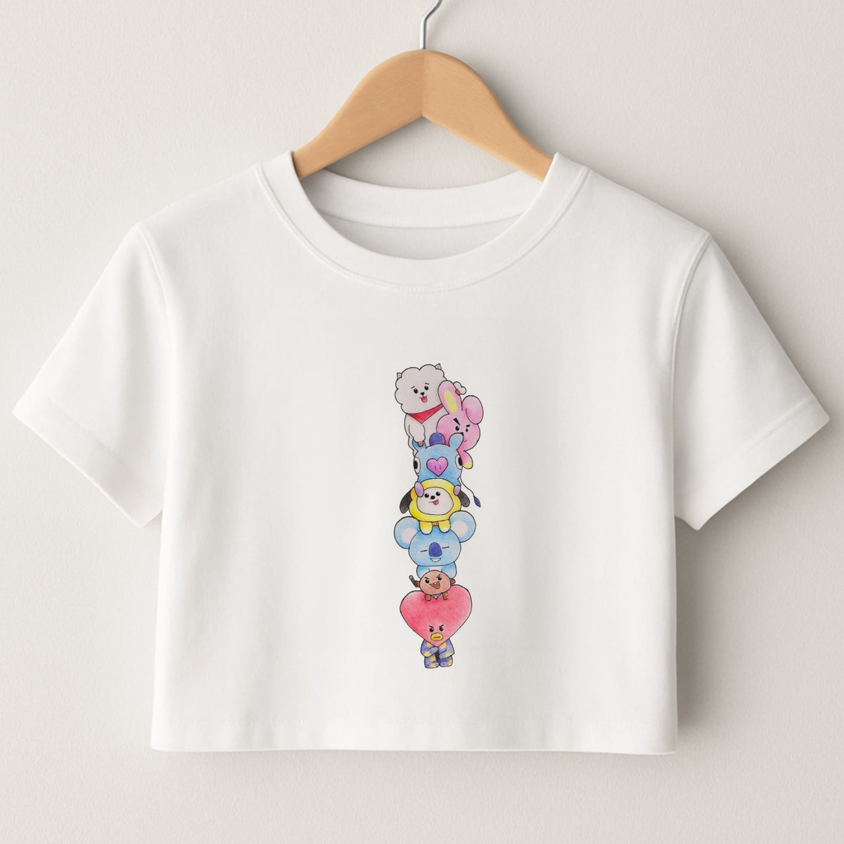 K-Pop Band BT21 Drawing Crop Top