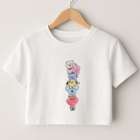 K-Pop Band BT21 Drawing Crop Top