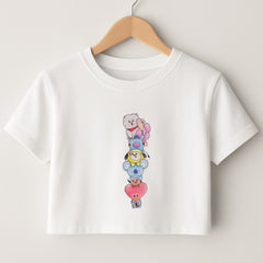 K-Pop Band BT21 Drawing Crop Top