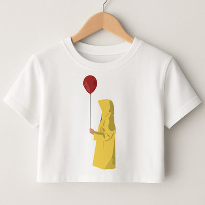 Holding Balloon - Clown Crop Top