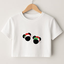 Festive Mice Christmas Crop Top