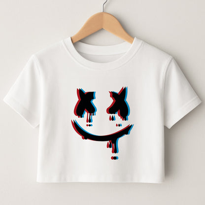 Blue Blur - White Helmet DJ Crop Top