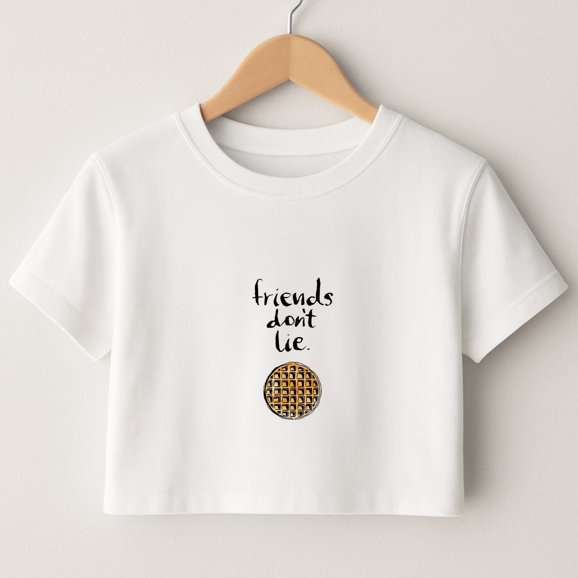 Friends Don't Lie Waffle Crop Top