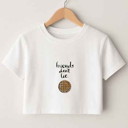 Friends Don't Lie Waffle Crop Top