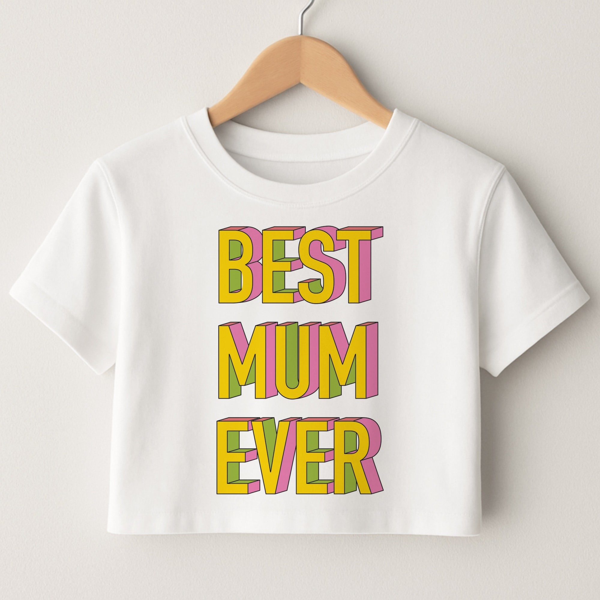 Geometric Best Mum Ever Crop Top