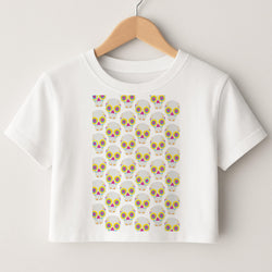 Skull Pattern - Halloween Crop Top