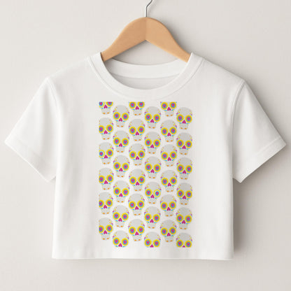 Skull Pattern - Halloween Crop Top