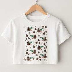 Acorn - Christmas Patterns Crop Top