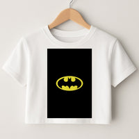 Black Bat Superhero Logo Crop Top