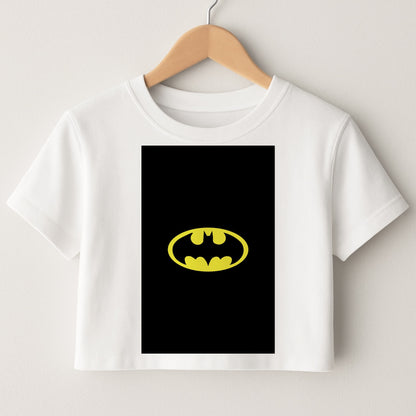 Black Bat Superhero Logo Crop Top