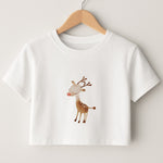 Watercolour Rudolph The Reindeer Crop Top