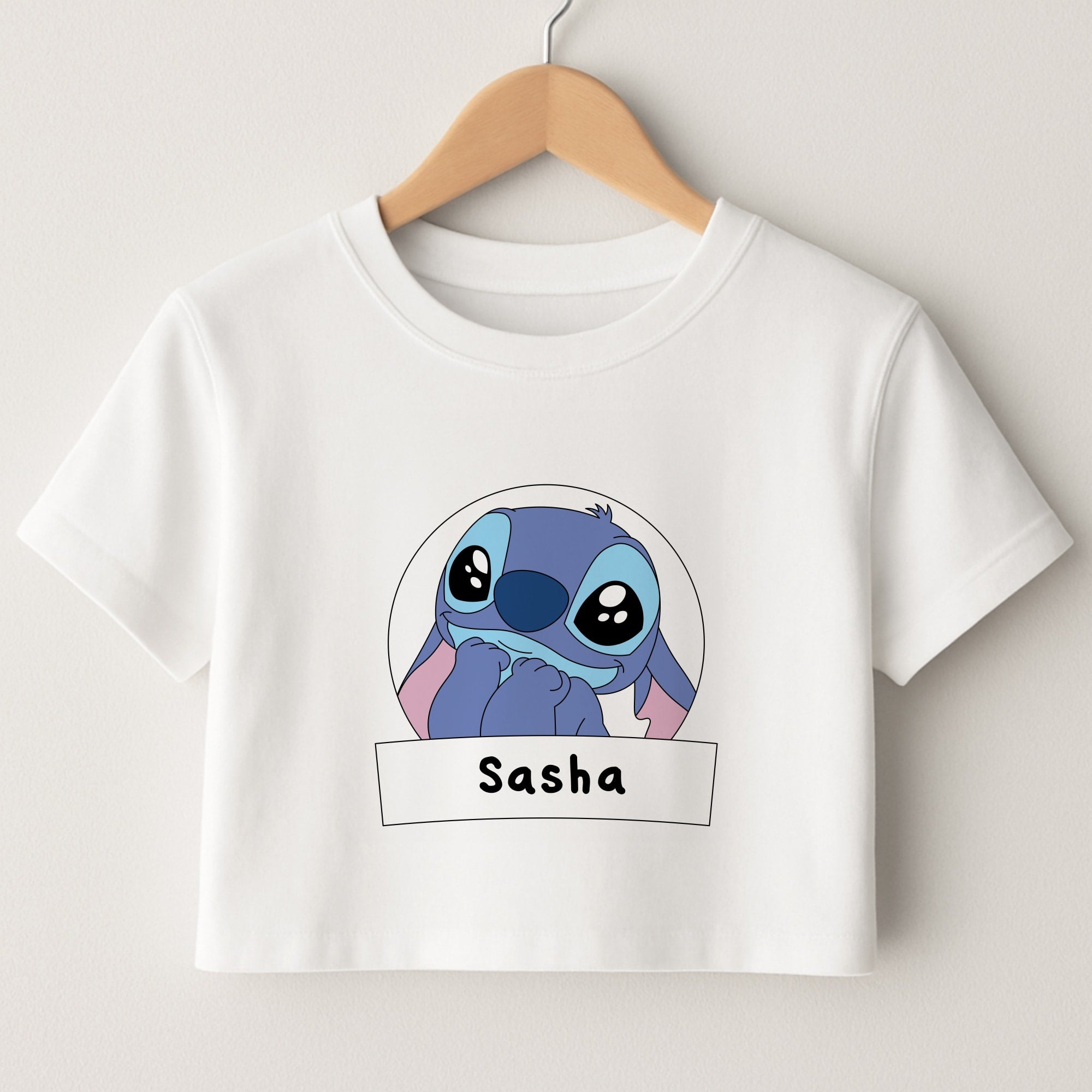 Personalised Cute Blue Alien Crop Top