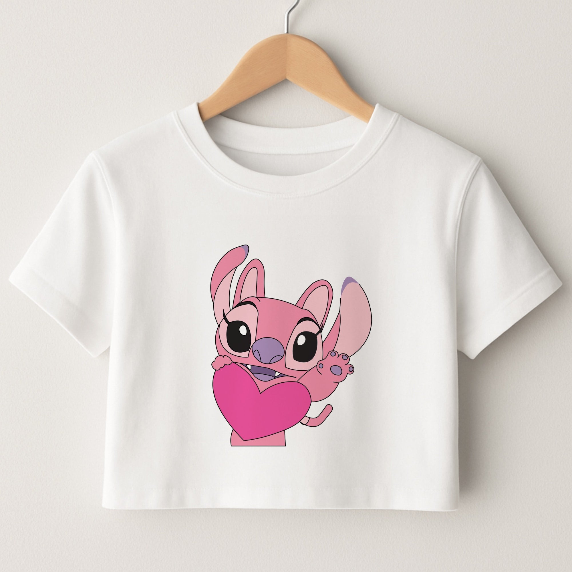 Holding Heart - Pink Alien Crop Top