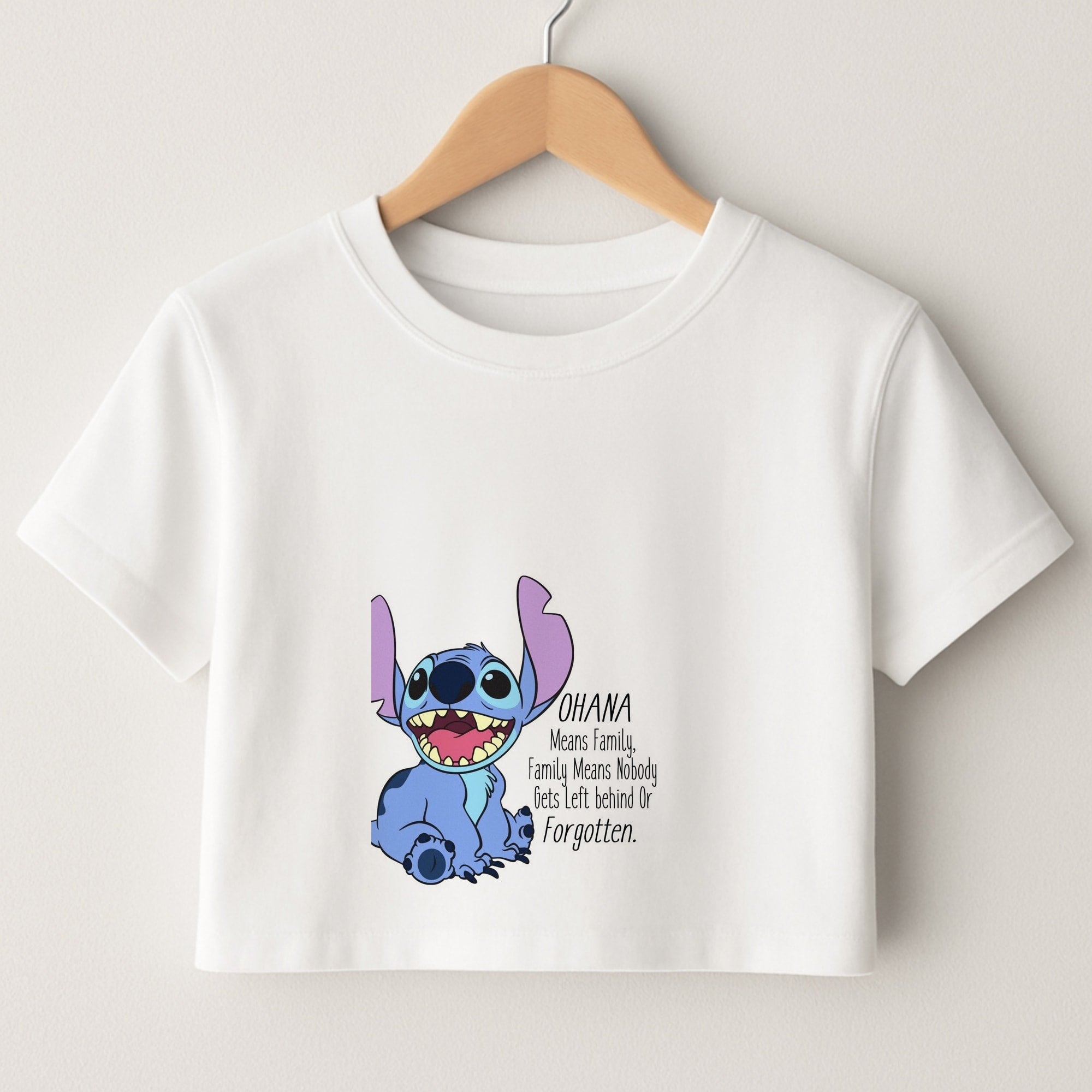 Ohana Means Family - Blue Alien Crop Top