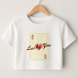 Lucky You Card Crop Top