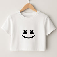 Blue White Helmet DJ Crop Top
