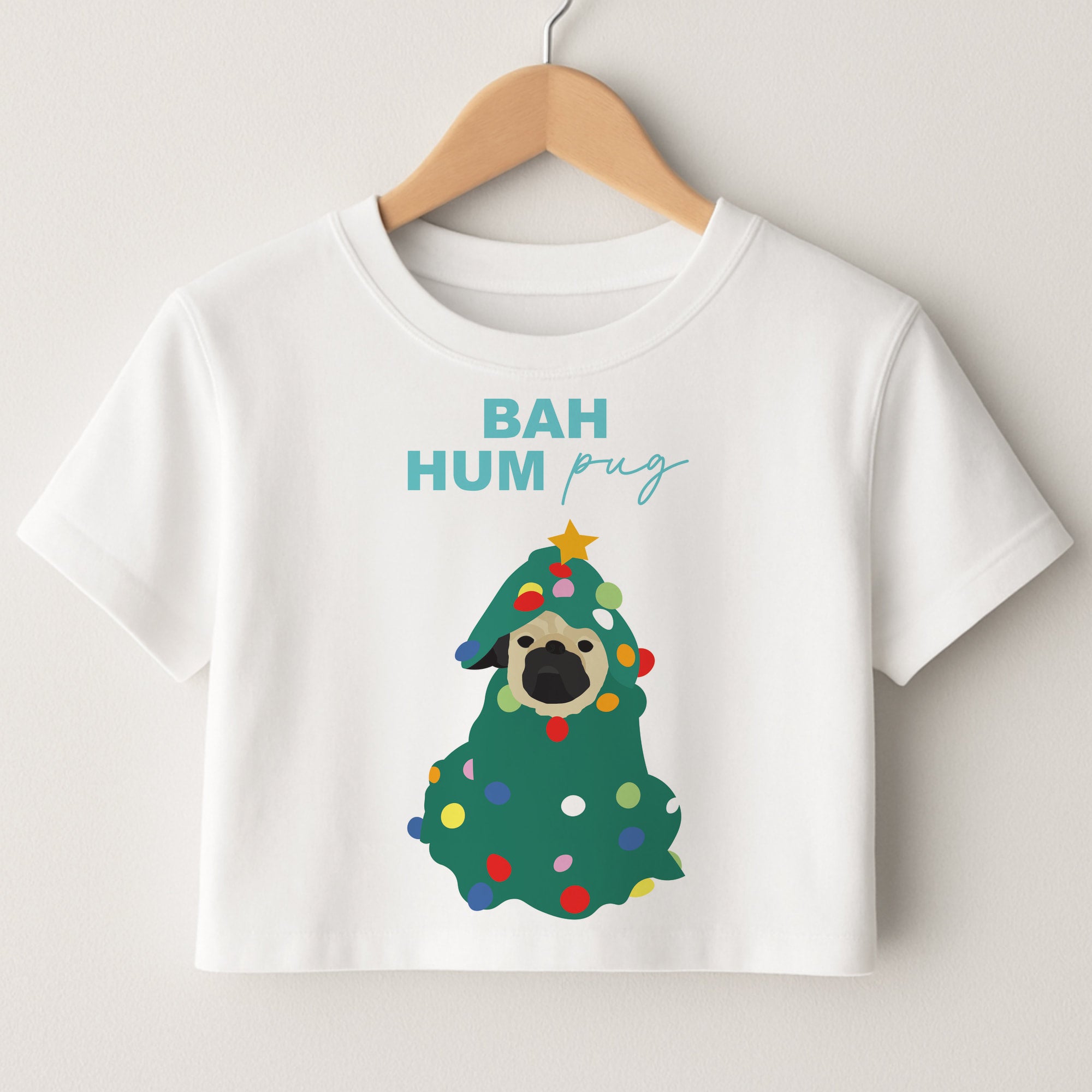 Bah Hum Pug Crop Top